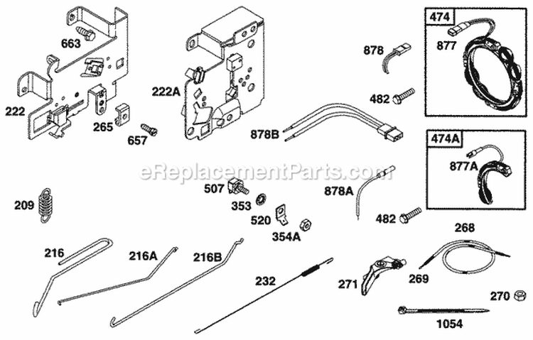 Controls Elect Diagram and Parts List for 28A702-0102-01  Briggs and Stratton Engine